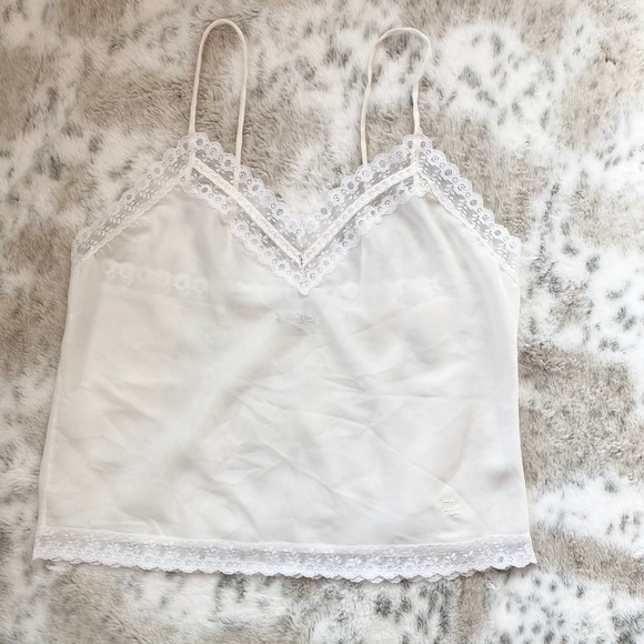 Dior Other - Christian Dior Sheer Silk Lace V-Neck Chemise Top